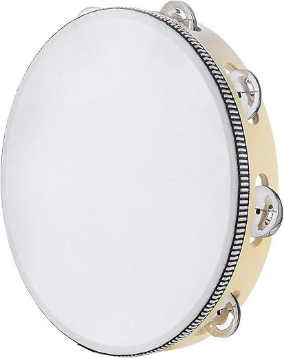 Musfunny 10 Inch Hand Held Tambourine Instrument