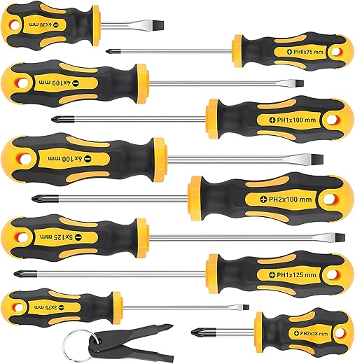 Amartisan 10-Piece Magnetic Screwdriver Set, Cushion Grip