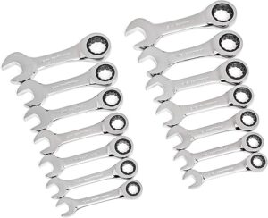 GEARWRENCH 14 Pc. Stubby Ratcheting Wrench Set – 85206