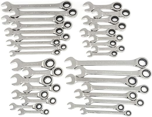 GEARWRENCH 34 Pc. Standard & Stubby Ratcheting Wrench Set - 85034