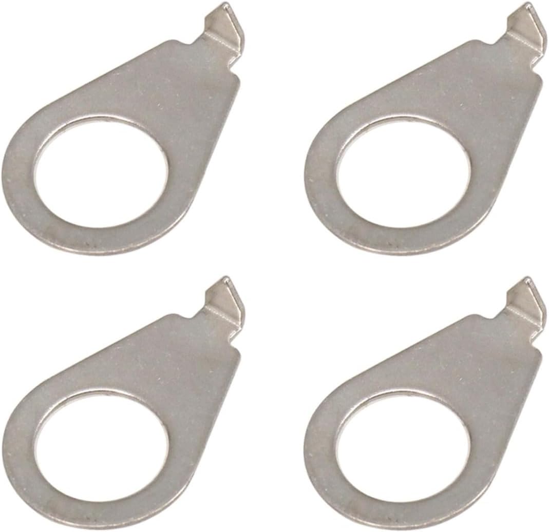 CCeCCe 4 Pack 3/8" Guitar Knobs Pointer Indicator Plates Silver Guitar Control Knob Position Pointers 9.7MM Diameter Washers For Gibson LP Les Paul Electric Guitar Parts (Chrome Nickel)