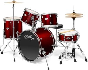 Ashthorpe 5-Piece Full Size Drum Set – Red