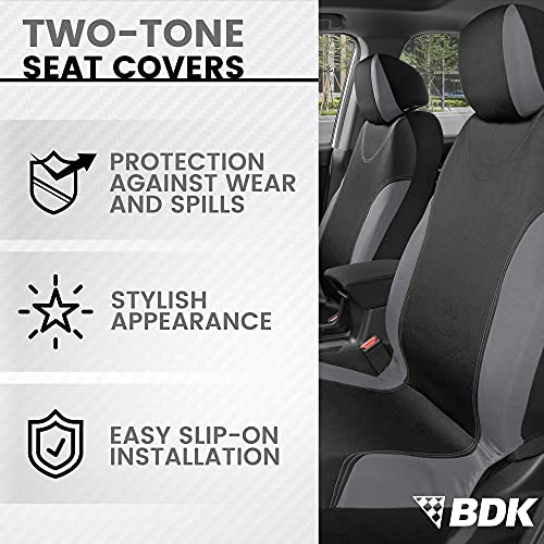 BDK UltraSleek Gray Two-Tone Car Seat Covers - Image 2