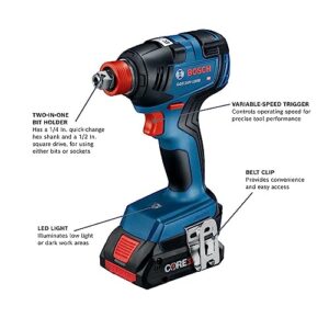 Bosch GDX18V-1800B12 18V Impact Driver/Wrench Kit