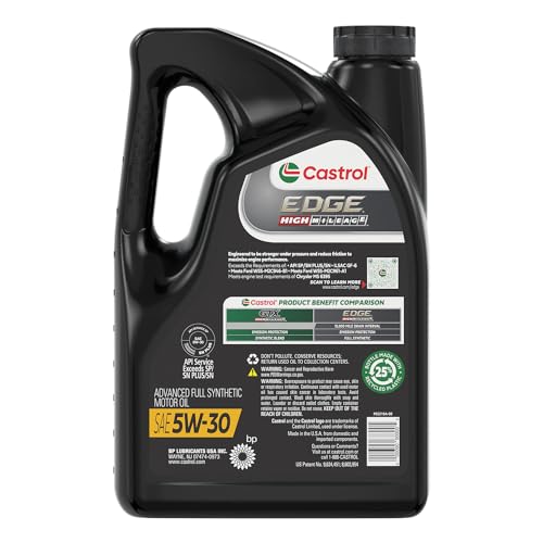 Castrol EDGE High Mileage 5W-30 Synthetic Oil, 5 Quarts - Image 3