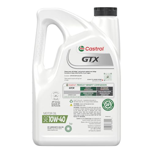 Castrol GTX 10W-40 Conventional Motor Oil, 5 Quarts - Image 3