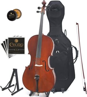 Cecilio CCO-500 Flamed Solid Wood Cello Set