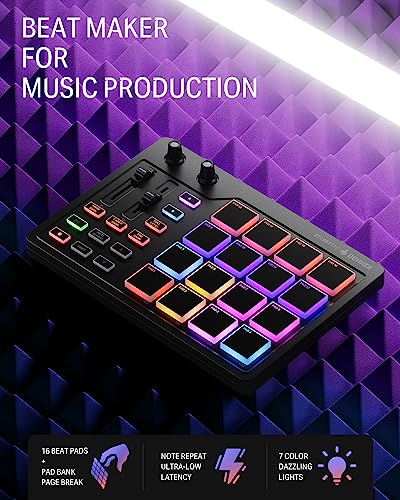 Donner MIDI Pad Beat Maker Machine, Drum Controller - Image 2