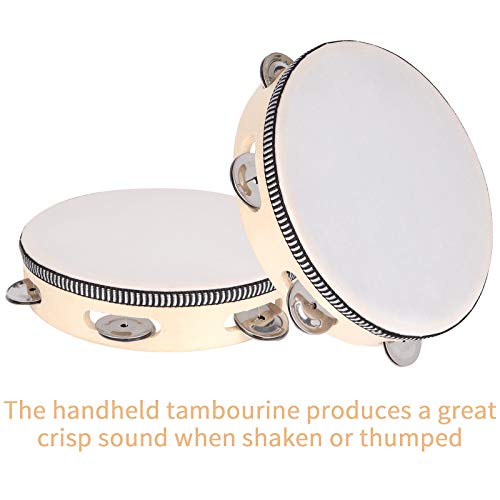 Dreokee 8 Inch Wooden Hand Held Tambourine - Image 4