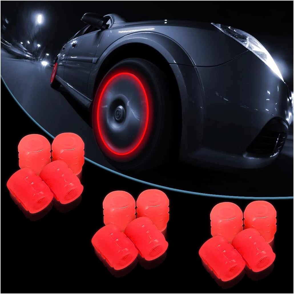 AUKEPO Fluorescent Car Tire Valve Stem Caps