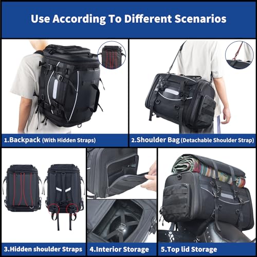 FVMOTO Expandable Motorcycle Tail Bag 40-60L - Image 4