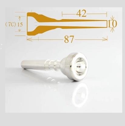 GLORY Silver Plated Bb Trumpet Mouthpiece, 7c - Image 3