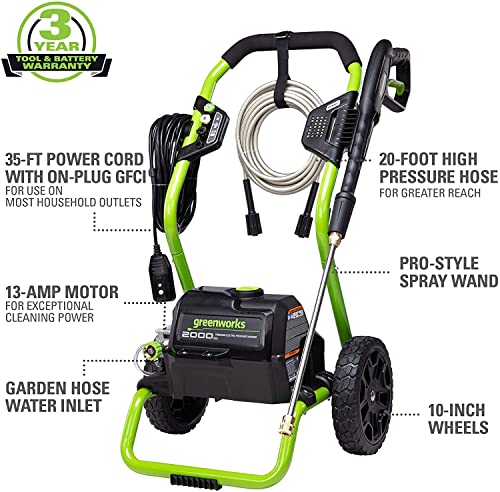 Greenworks 2000 PSI Electric Pressure Washer - Image 2