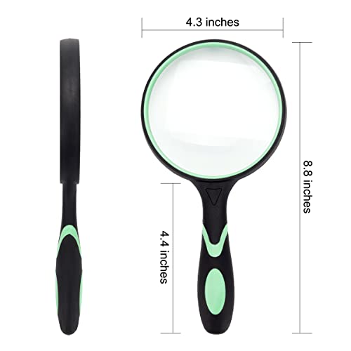 GYANDULY Large Magnifying Glass 10X Handheld Reading Magnifier - Image 2