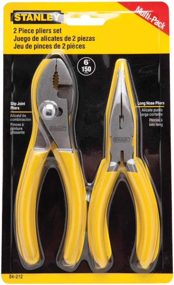 STANLEY Hand Tools 84-212 Slip Joint And Long Nose Plier Set