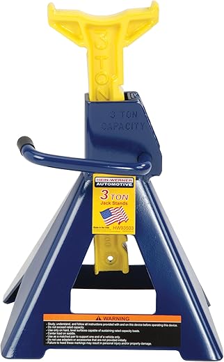 Hein-Werner HW93503 Blue/Yellow Jack Stand - 3 Ton