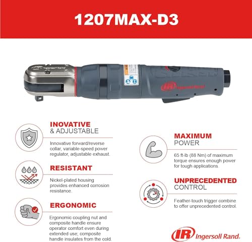 Ingersoll Rand 1207MAX-D3 3/8” Drive Air Ratchet - Image 3