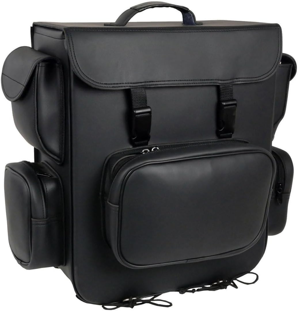 Milwaukee Leather Large Black PVC Motorcycle Sissy Bar Bag