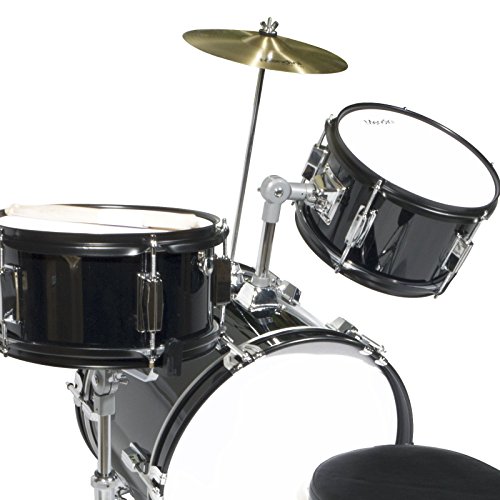 Mendini by Cecilio 3-Piece Kids Drum Set, Black - Image 3