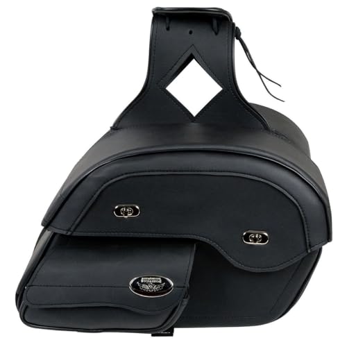 Milwaukee Leather Black PVC Cruiser Slant Pouch Saddlebags MP8305 - Image 2