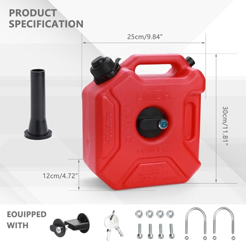 mokuo 5L Gas Tank With Anti-theft Lock - Image 4