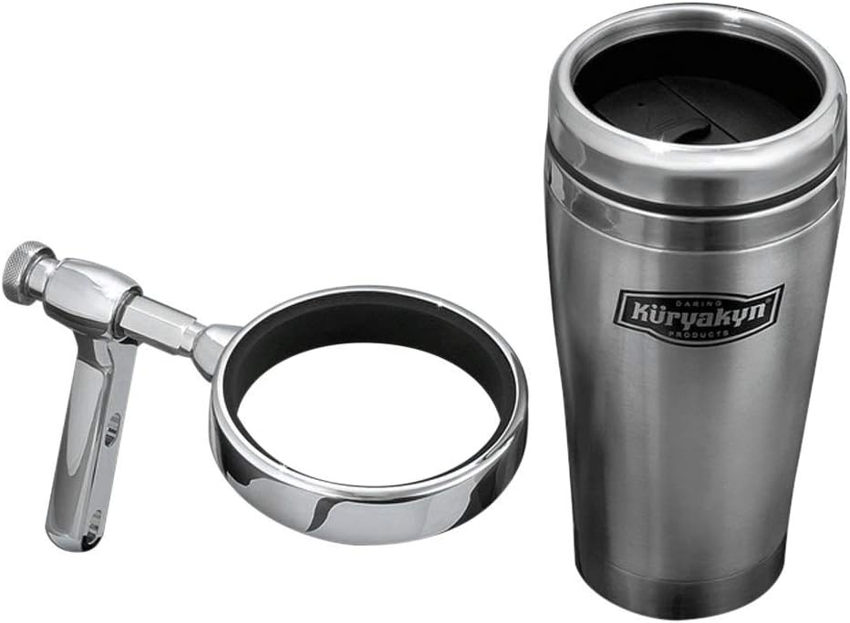 Kuryakyn Motorcycle Handlebar Accessory: 12 fl oz Stainless Steel Mug