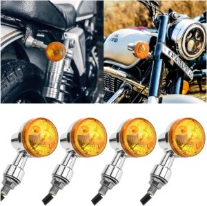 HIPOPY Motorcycle LED Turn Signal Lights (Silver)