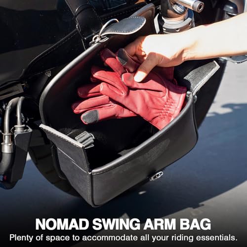 Nomad USA Motorcycle Swing Arm Bag Black Synthetic Leather - Image 3