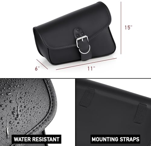 Nomad USA Motorcycle Swing Arm Bag Black Synthetic Leather - Image 5
