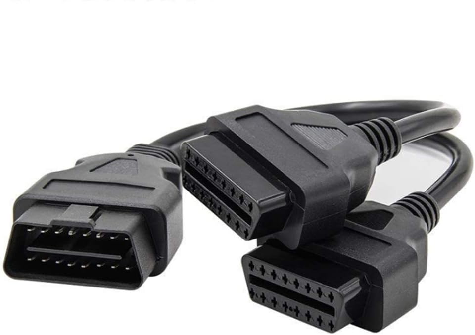E-Car Connection OBD2 Adapter Cable, Male To Dual Female