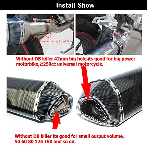 PACEWALKER Exhaust Muffler Carbon Fiber With DB Killer - Image 3