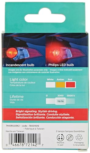 Philips automotive lighting Automotive 7443RLED Ultinon LED Bulb (Red) - Image 2