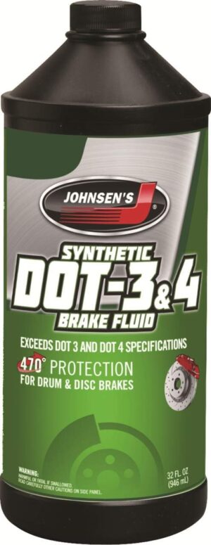Johnsen's Premium Synthetic DOT 3 & 4 Brake Fluid