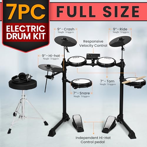 Pyle Electronic Drum Set With Mesh Pads - Image 2
