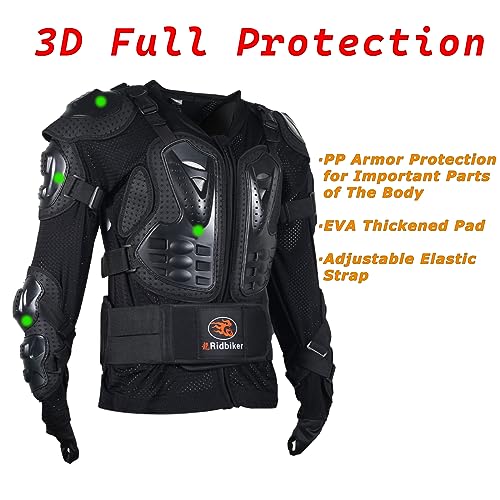 RIDBIKER Motorcycle Armor Protector Racing Jacket (Black, XL) - Image 3