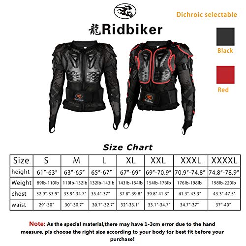 RIDBIKER Motorcycle Armor Protector Racing Jacket (Black, XL) - Image 2