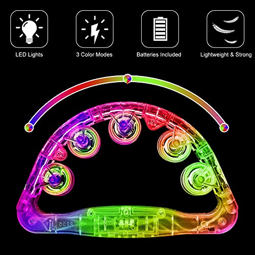 Telihao Light Up Musical Flashing Tambourine - Image 4