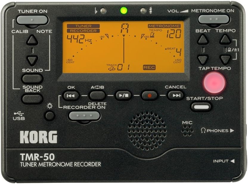 Korg TMR50BK Tuner Metronome Recorder - Black