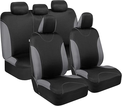 BDK UltraSleek Gray Two-Tone Car Seat Covers