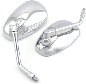 surpassme Universal 10mm Chrome Motorcycle Side Mirrors