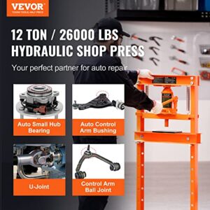 VEVOR Hydraulic 12 Ton Adjustable Shop Press