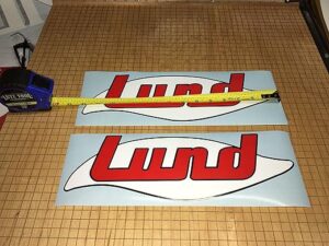 Lund Vintage Boat Pair Decals 70’s SSV
