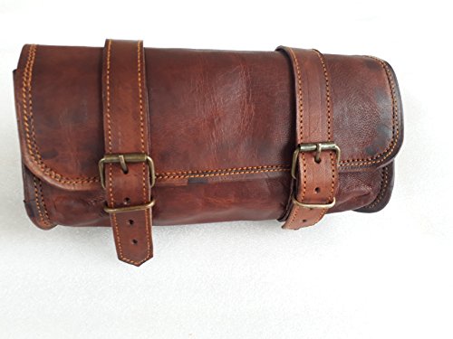 vintage crafts Vintage Motorcycle Leather Tool Bag - Brown - Image 2