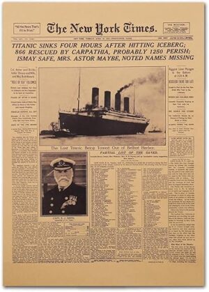 HAOHUODUO Vintage Titanic Disaster Poster By The New York Times