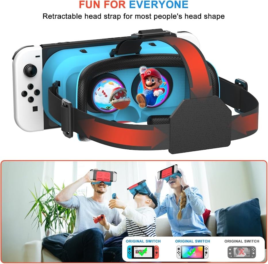 WinDrogon VR Headset, Designed For Nintendo Switch & Switch OLED Accessories For Switch VR Games, Labo VR And YouTube VR, VR Glasses With Adjustable Pupil Distance And Adjustable Switch - Image 3