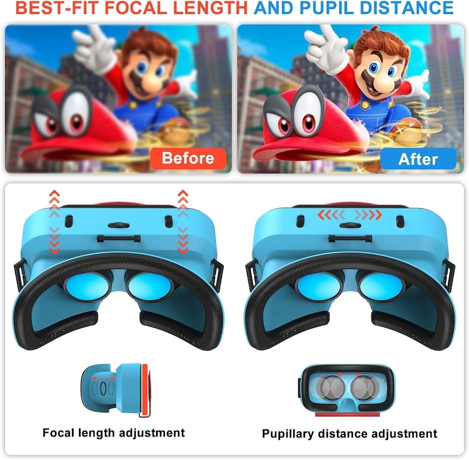 WinDrogon VR Headset, Designed For Nintendo Switch & Switch OLED Accessories For Switch VR Games, Labo VR And YouTube VR, VR Glasses With Adjustable Pupil Distance And Adjustable Switch - Image 4