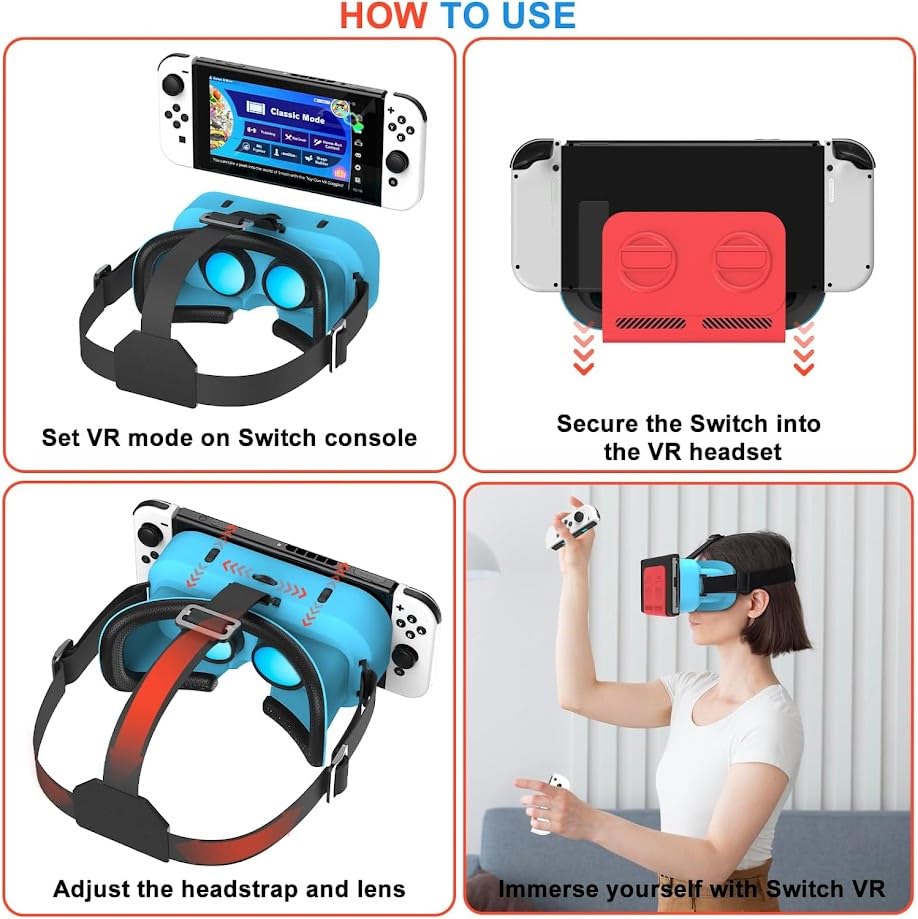 WinDrogon VR Headset, Designed For Nintendo Switch & Switch OLED Accessories For Switch VR Games, Labo VR And YouTube VR, VR Glasses With Adjustable Pupil Distance And Adjustable Switch - Image 5