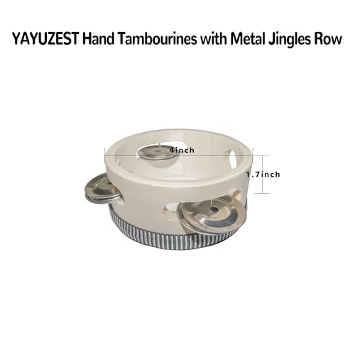 YAYUZEST Tambourine With Wooden Frame, 4 Inch - Image 2