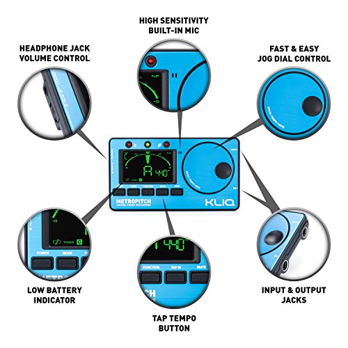 KLIQ Music Gear Metronome Tuner For All Instruments (Blue) - Image 5