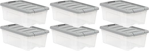Amazon Basics 12 Quart Stackable Storage Bins